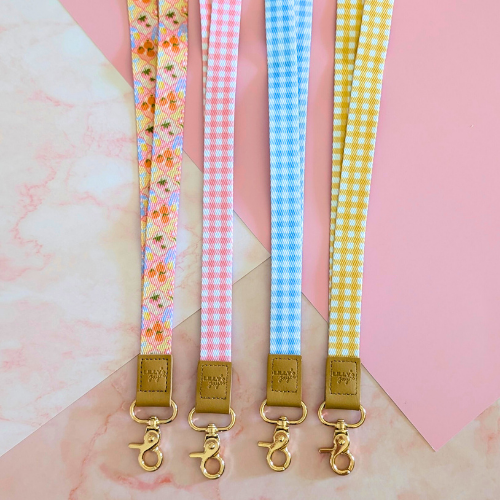 Summer Fruits Reversible Fabric Lanyard – Blue 🫐