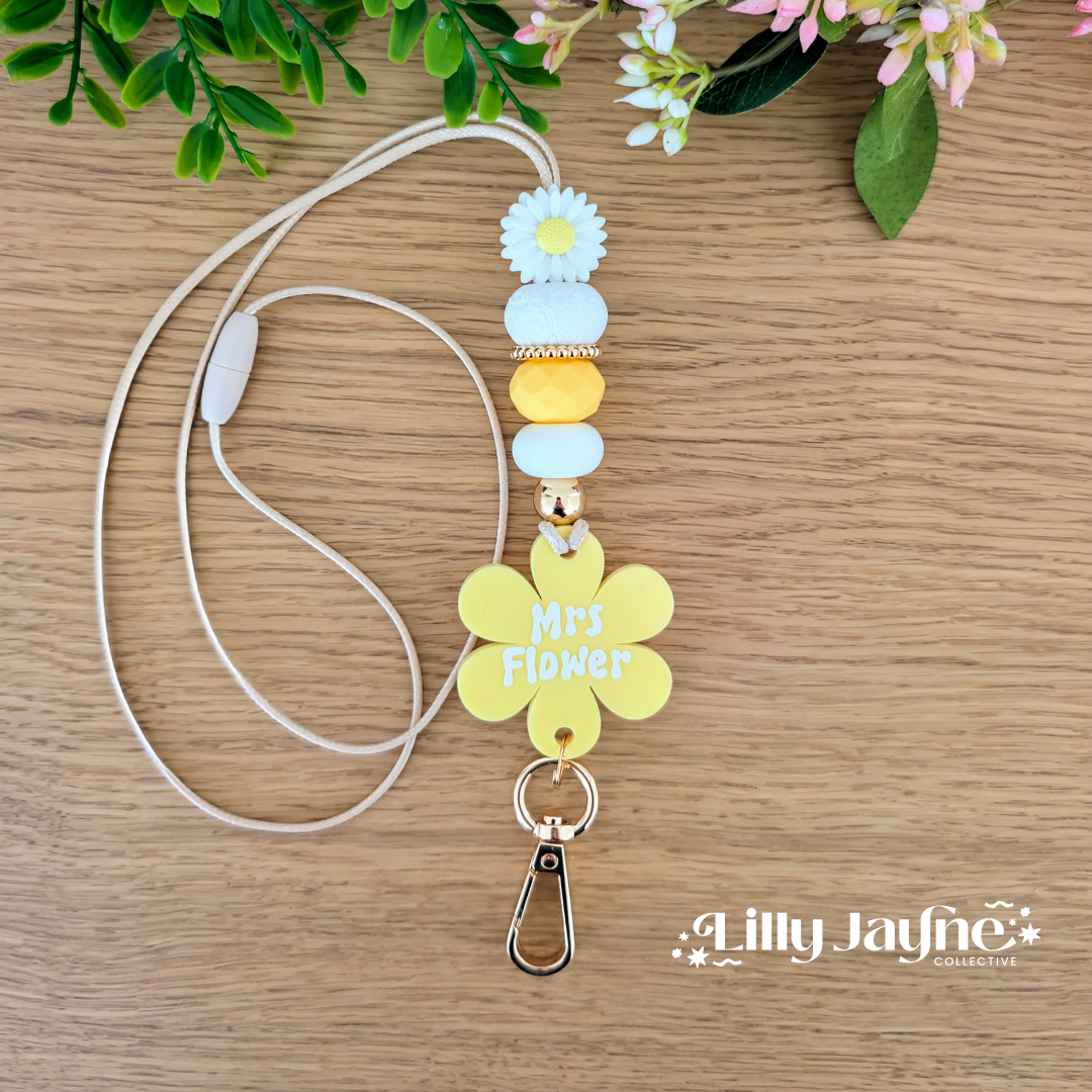 Daisy Flower Power Personalised Lanyard