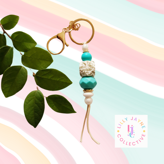 Silicone Bead Keychain "Turquoise"