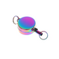 Multicolored retractable keychain on a white background