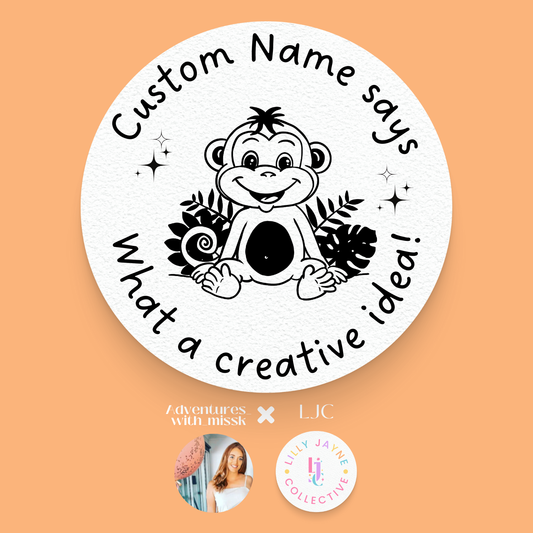 What a creative idea! Monkey Personalised Teacher Stamp