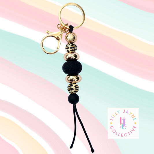 Keychain "Leopard Luxe" Silicone Bead