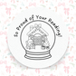 🎁 Christmas Gingerbread Snow Globe Library "So Proud of Your Reading!"☃️🍪 – Pre-Ink Stamp