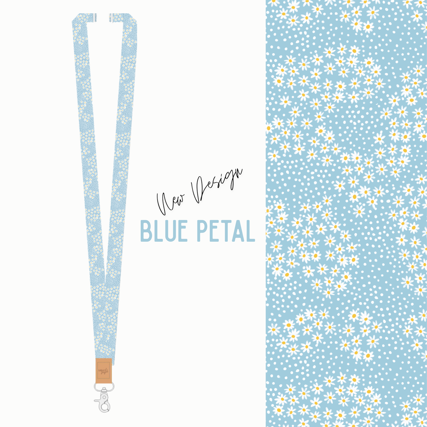 ** PRE-ORDER for Early FEB  ** Blue Petal Fabric Lanyard