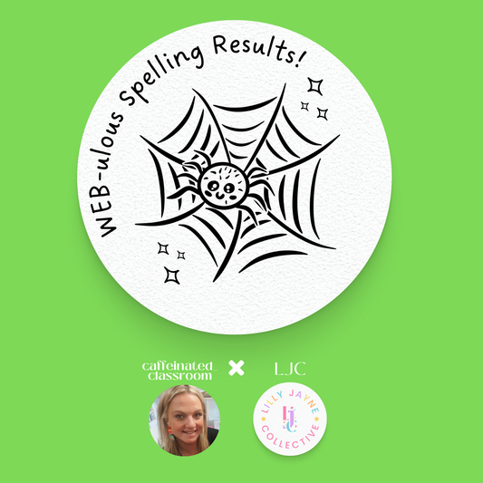 WEB-ulous Spelling Results - Spider Stamp