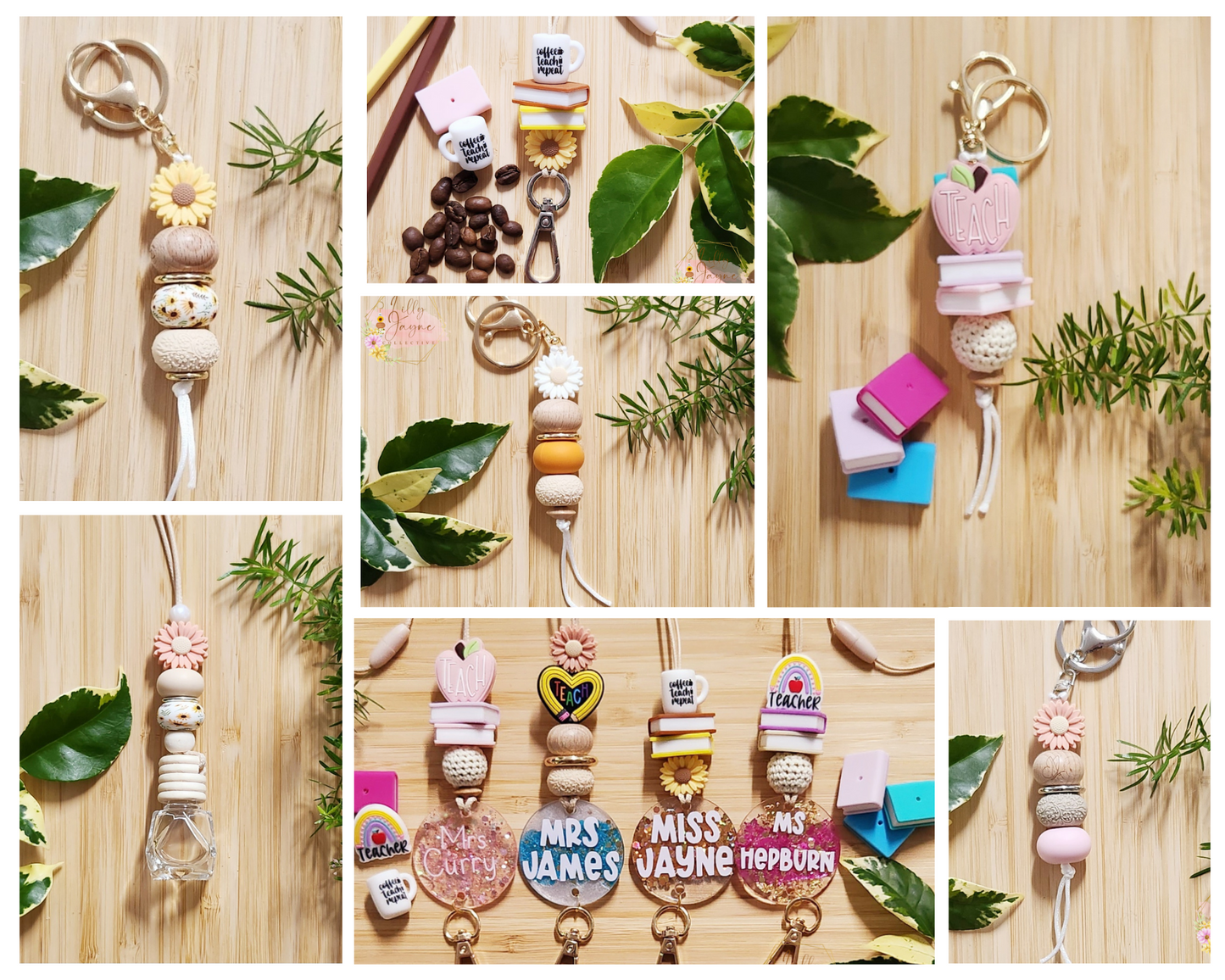 Pink apple teach Keychain