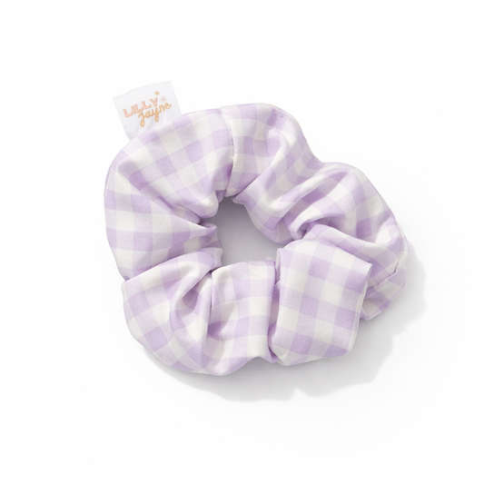 Purple Gingham Luxe Hair Scrunchie