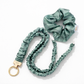 Forest Green Gingham- Scrunchie Lanyard – Stretchy, Safe & Cute (49cm + Stretch)