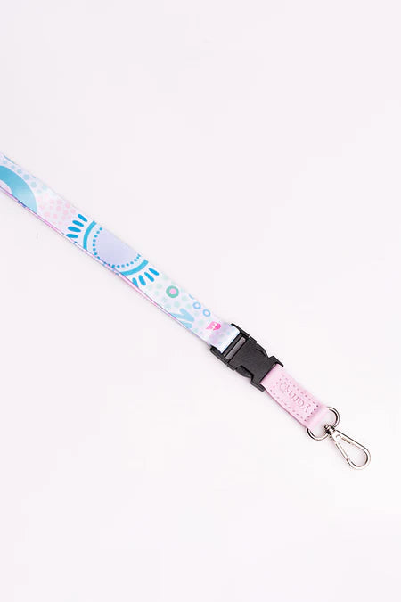 Lanyard with colorful design on a white background