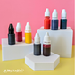 8 x 10ml bottles of flash Stamp pink in black, red, blue, orange, pink, green, yellow and purple