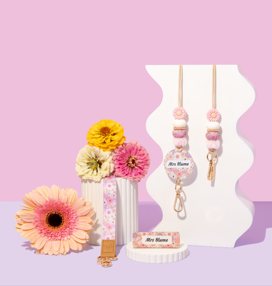 Spring Blooms Fabric Lanyard