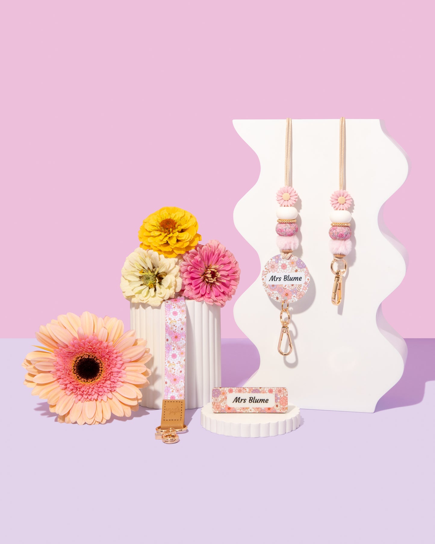 Spring Blooms Fabric Lanyard