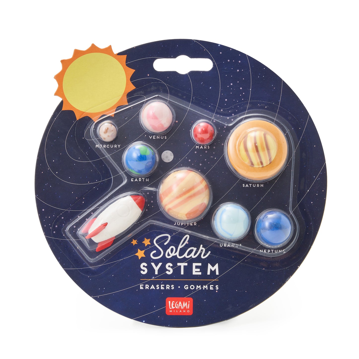 Legami - Set of 9 Erasers - Solar System