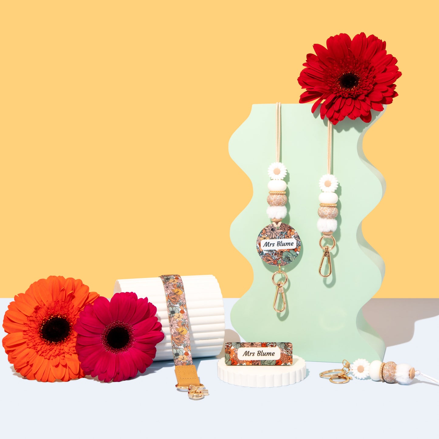 Winter Blooms Floral Lanyard