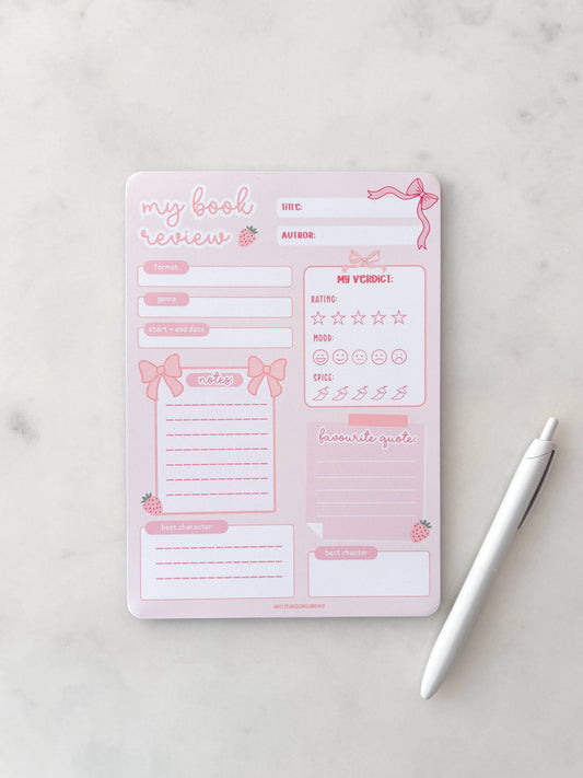 ** Coming May 21 ** Cute Book Review Notepad | A5 Notepad