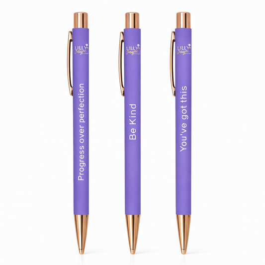 Daily Inspiration Purple Pen Set -  Black Ink Pens