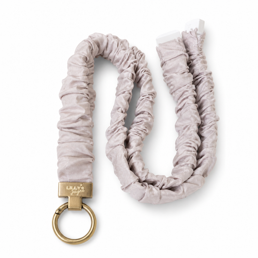 Beige Fine Art - Scrunchie Lanyard – Stretchy, Safe & Cute (49cm + Stretc)