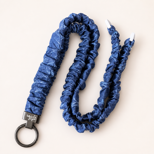 Navy Fine Art - Scrunchie Lanyard – Stretchy, Safe & Cute (49cm + Stretch)