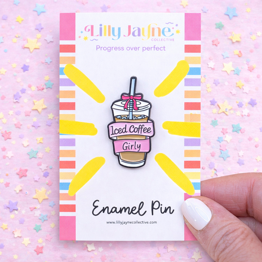 Iced Coffee Girlie Enamel Pin