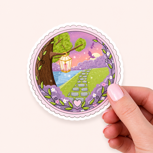 Summer nights Vinyl Sticker | 7cm Bookish Decal | Matte & Holographic Stars Finish