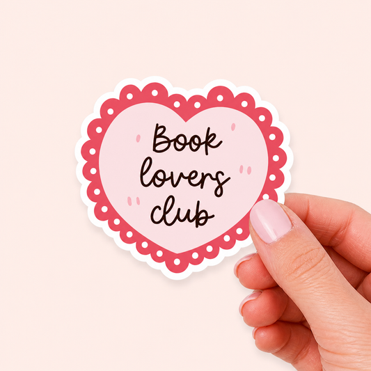 ** Coming May 21 ** Book Lovers Club Vinyl Sticker | 7cm Bookish Decal | Matte & Holographic Stars Finishy