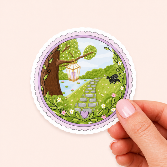 Spring Bloom Vinyl Sticker | 7cm Bookish Decal | Matte & Holographic Stars Finish