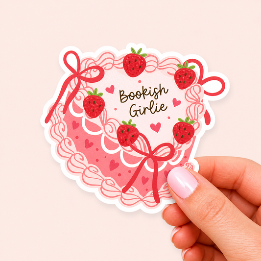 ** Coming May 21 ** Bookish Girlie Vinyl Sticker | 7cm Bookish Decal | Matte & Holographic Stars Finish