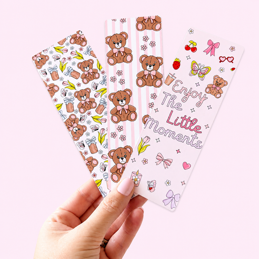 ** Coming May 21 ** Cosy Teddy Double-sided bookmark with Matte & Holographic Star finish