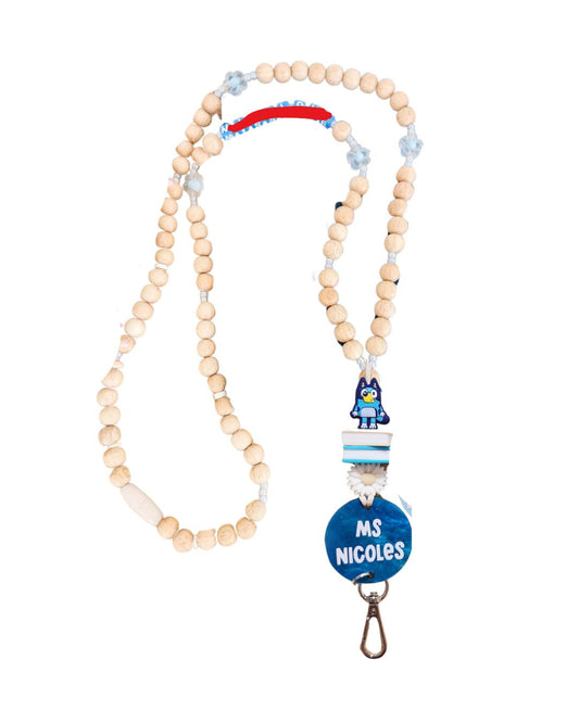 Custom Wooden Bead Personalised Lanyard - Private Listing
