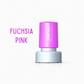 Fuchsia pink nail polish bottle on a white background with 'Fuchsia Pink' text.