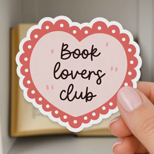 ** Coming May 21 ** Book Lovers Club Vinyl Sticker | 7cm Bookish Decal | Matte & Holographic Stars Finishy