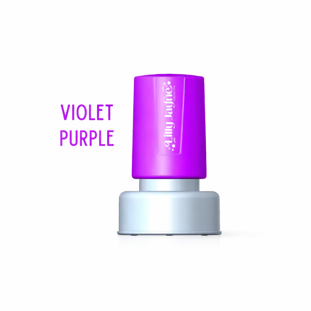 Purple nail polish bottle with 'Angie Nails' branding on a white background