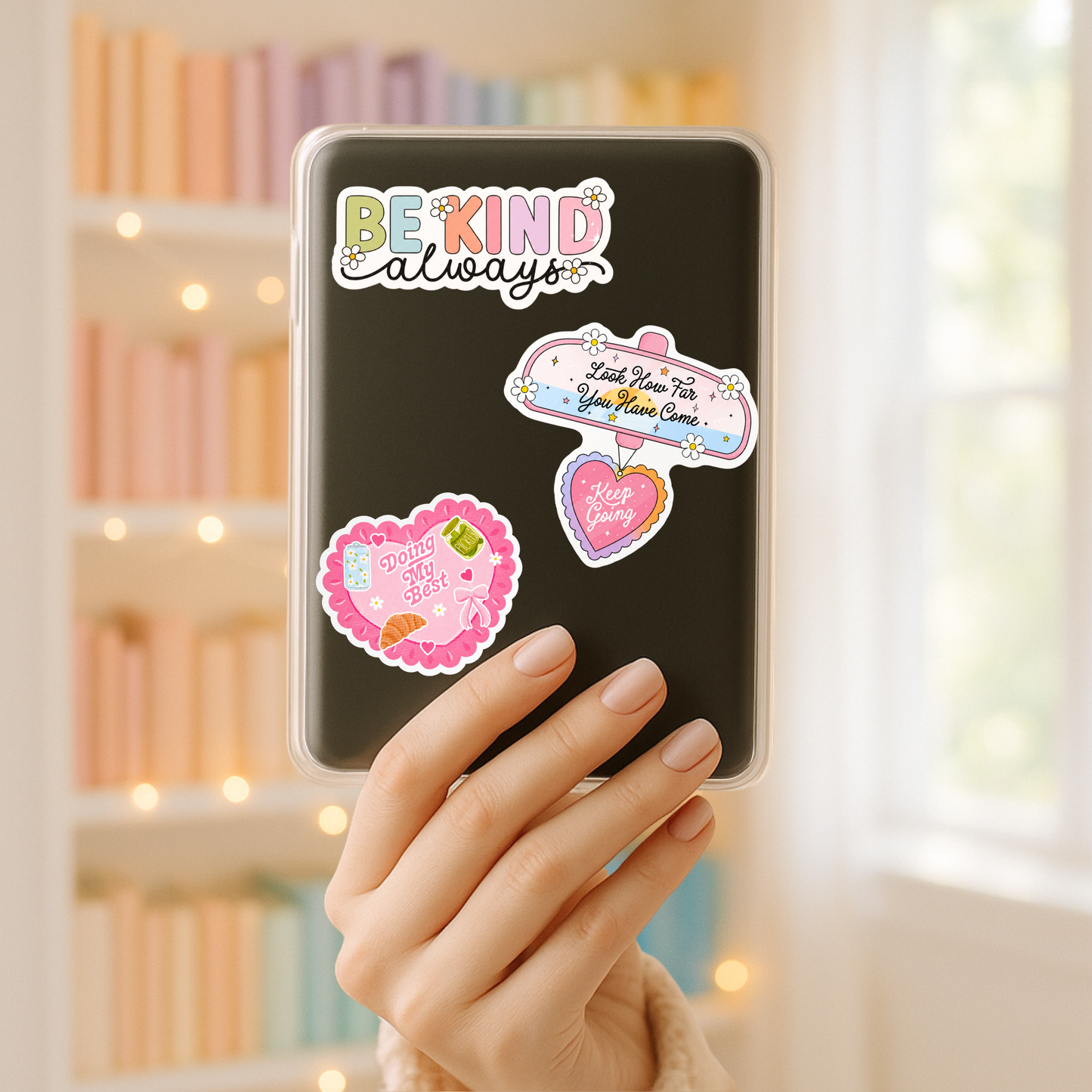 ** Coming May 21 ** Be Kind Always Vinyl Sticker | 7cm Bookish Decal | Matte & Holographic Stars Finish