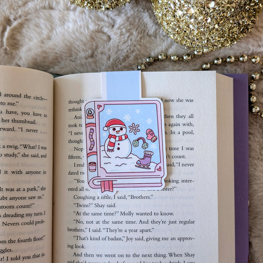 Snowman Book Magnetic Bookmark – Cute Bookish Page Savers