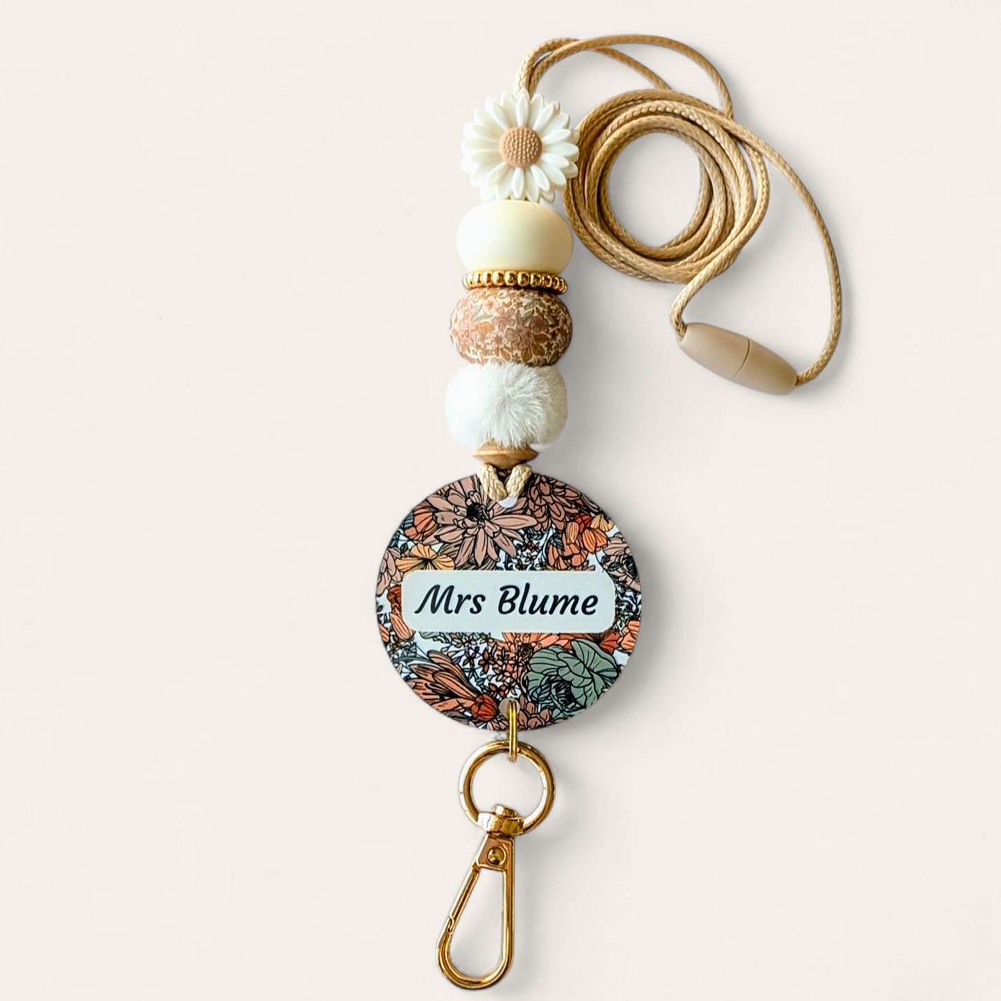 Winter Blooms Personalised Lanyard