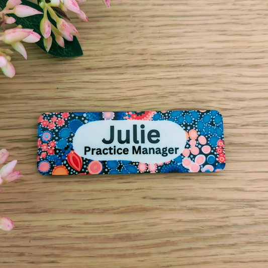 Flowers Personalised Name Badge