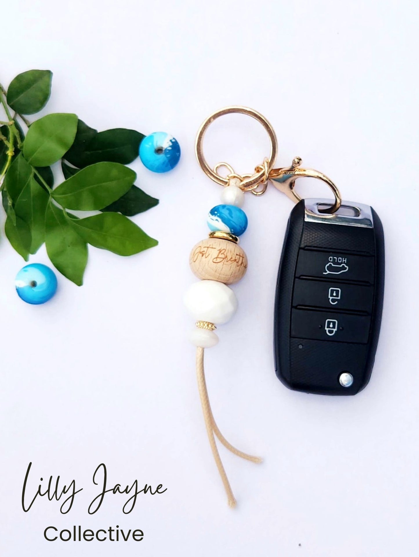 Keychain "Just Breath" Silicone Bead